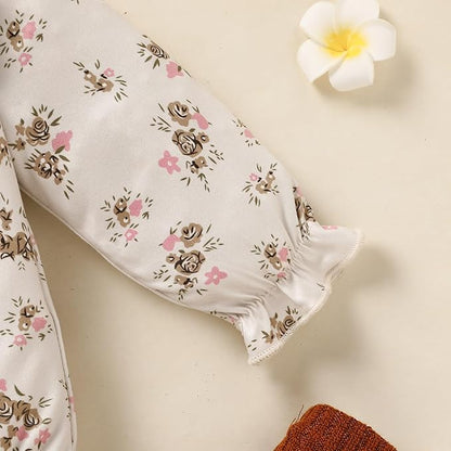 GRNSHTS Newborn Baby Girl Clothes Ruffle Rompers Toddler Fall Outfits for Girls Set Little Girl Fall Winter Clothing