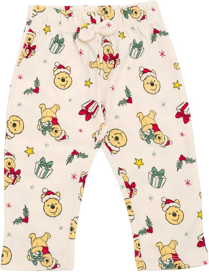 Disney Christmas Baby Girls Bodysuit, Pants and Headband 3 Piece Outfit Set Newborn to Infant Sizes (Newborn - 24 Months)