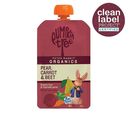 Pumpkin Tree Peter Rabbit Organics Beet, Carrot and Pear, 4.4 Ounce (Pack of 10)
