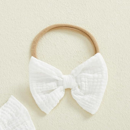 Thorn Tree Baby Girl Summer Clothes Newborn Outfit Ruffle Romper Infant Baby Dress Bow Headband Solid Cute Outfits Girls