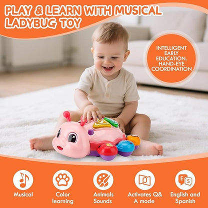 Musical Baby Toys, Infant Light up Music Toys Tummy Time Development, Crawling Toy for 6 7 8 9 10 11 12+ Month Old, Christmas Birthday Gifts for Babies Girls