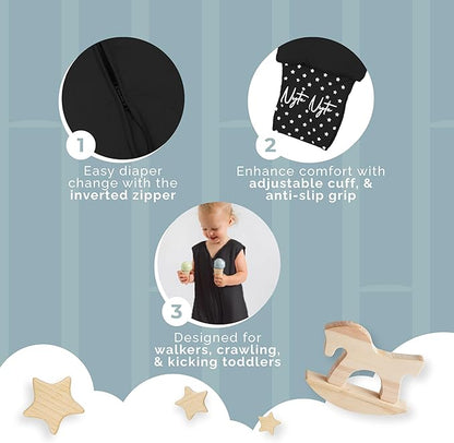 Nyte Nyte Baby - Sleeveless Soft Baby & Toddler Sleeping Sack, Breathable with Adjustable Feet Cuffs & Anti-Slip Grip