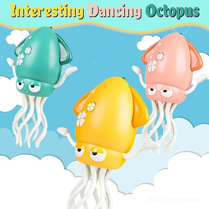 Dancing Octopus Baby Toy,Pink Music & Interactive Sensory Toys for 3 6 9 12 Month & 1 2 3 Year Old,Crawling Dancing Squid Toy forgirl Baby Sensory Toy,baby Birthday Gift & Christmas Stocking Stuffers
