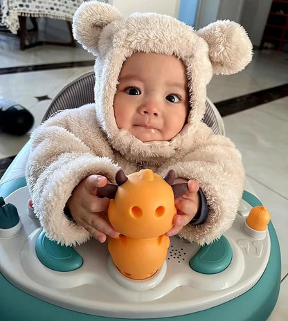 Newborn Baby Romper Fleece Onesie Jumpsuit Toddler Warm Hooded Outwear Outfits for Infant