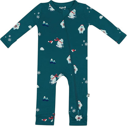 KYTE BABY Unisex Rayon Made From Bamboo Zippered Rompers 0-24 Months