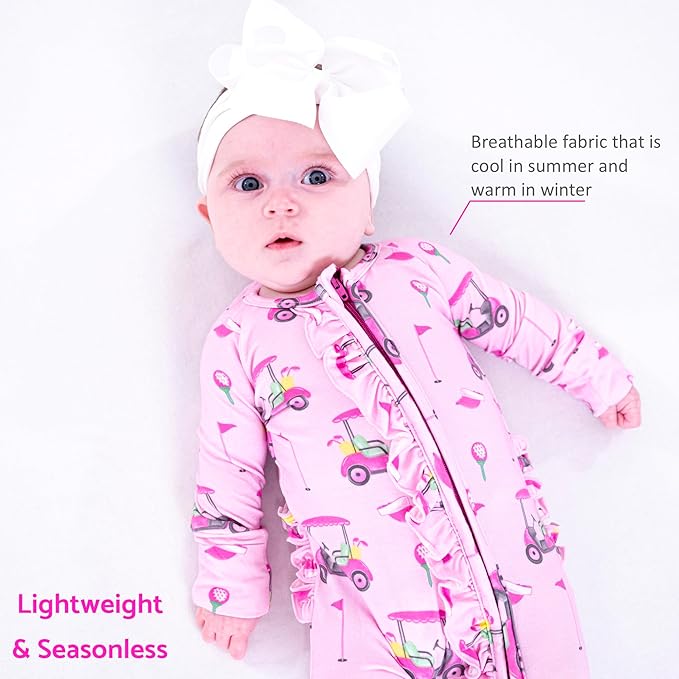 LollyBanks Baby Pajamas, 2-Way Zipper Infant Romper, 95% Viscose Made from Bamboo and 5% Spandex, Baby Sleepers