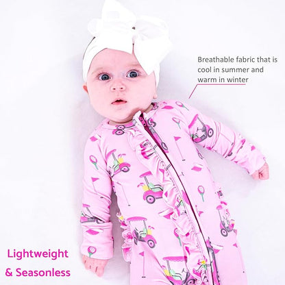 LollyBanks Baby Pajamas, 2-Way Zipper Infant Romper, 95% Viscose Made from Bamboo and 5% Spandex, Baby Sleepers