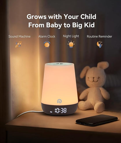 Dreamegg Nite 1 - Baby Sound Machine, Sleep Trainer, Night Light for Kids, Ok to Wake Alarm Clock, 34 Soothing Sounds, App Control, White Noise Sound Machine for Baby Kids Toddler Nursery(Cozy Xmas)