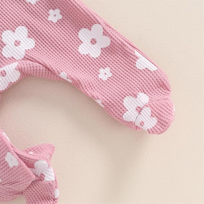 Newborn Baby Girl Fall Winter Outfits Clothes Knit Jumpsuit Ruffle Romper Newborn Coming Home Outfit for Baby Girl