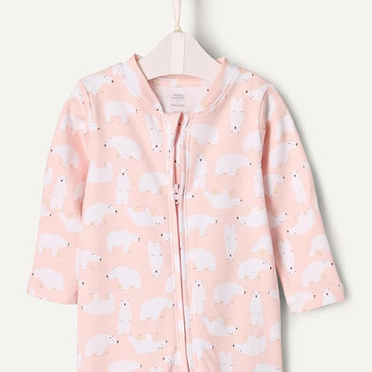 Amazon Essentials x Sofia Grainge Unisex Babies' Cotton Footed Sleep and Play Bodysuit, Pack of 2