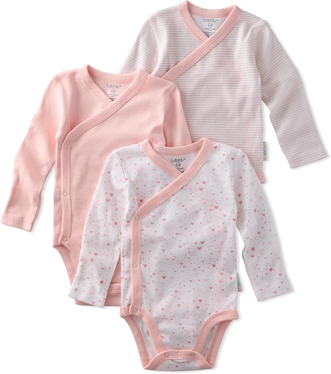 unisex-baby Sterling 3-pack Kimono Bodysuits 100% Organic Cotton Side Snap for Baby Boys & Girls