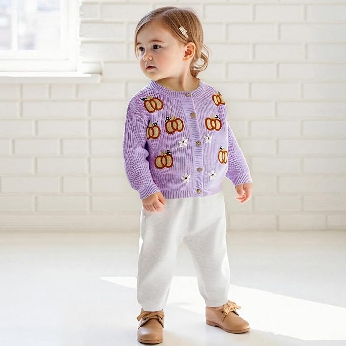 Baby Girl Cardigan Sweater Long Sleeve Button Up Knit Sweatshirt Jacket Toddler Baby Girl Fall Outfits