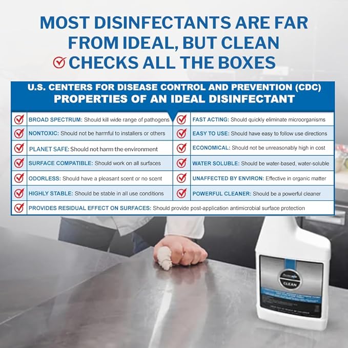 PermaSafe CLEAN 1-Step Disinfectant, Deodorizer & All-Purpose Cleaner; Soft, Hard & Food Surface Sanitizer; Kills 99.9% of Bacteria, Viruses, Molds - Child, Pet, Planet & All Surface Safe (32oz)