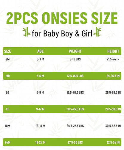 DEFAHN 2PCS Visocse from Bamboo Baby Rompers Unisex Onsies Solid Short Sleeve Baby Bodysuit 0-24 Months
