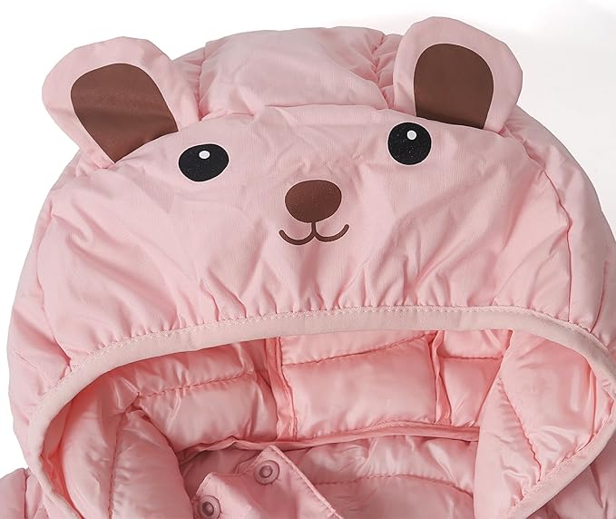 Toddler Winter Coats Puffer Padded Jacket Baby Boys Girls Bear Hoods Down Jacket Light Weight Infant Outerwear
