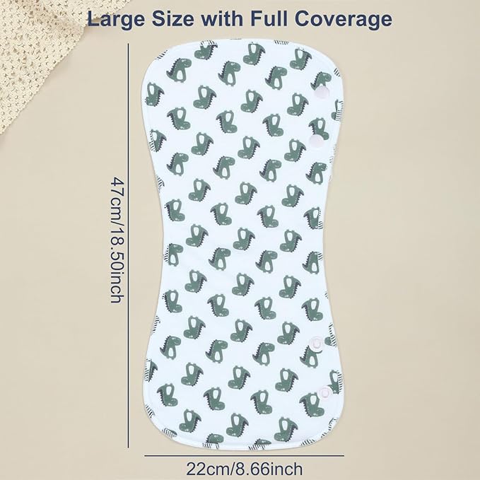 2-in-1 Burp Cloths and Baby Bibs - 6 Pack Large Super Absorbent Soft Cotton Burping Cloths for Spit Up, 3 Layers Thick Baby Burp Rags for Girls & Boys