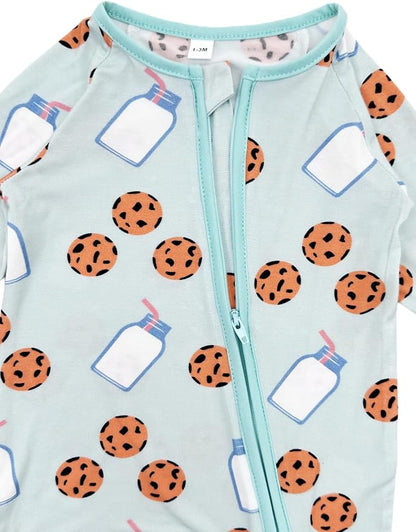 Bow Dream Bamboo Rayon Baby Boy Romper Footed Long Sleeve Footies Newborn Girl Clothes Footless with Zipper and Mitten Cuffs