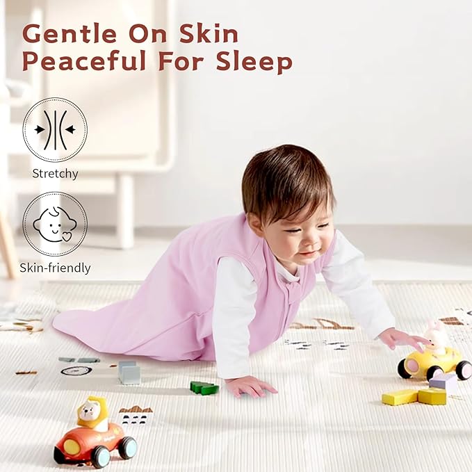 Baby Sleep Sack 0-6 Months,100% Cotton TOG 0.5 Wearable Blanket for Newborn and Infant, 3 Pack 2-Way Zipper Lightweight Sleeping Bags for Toddler