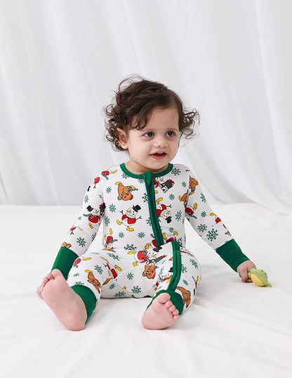 Baby Zippered Rompers Newborn Pajamas Sleepers Long Sleeve Jumpsuits Infant Zipper Romper-Viscose from Bamboo