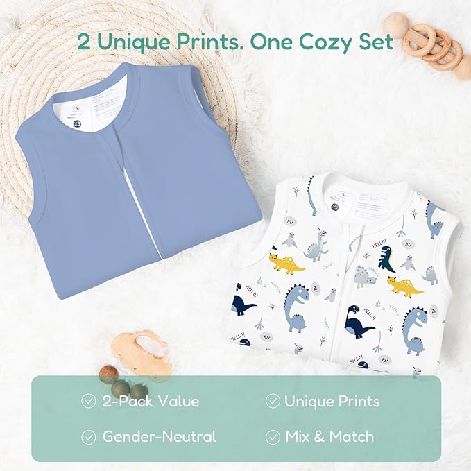 Baby Sleep Sack, 1.0 TOG Cozy Wearable Blanket, Soft Sleeping Bag with Zipper, Toddler Sleep Sack 0-3-6-12-24-3T