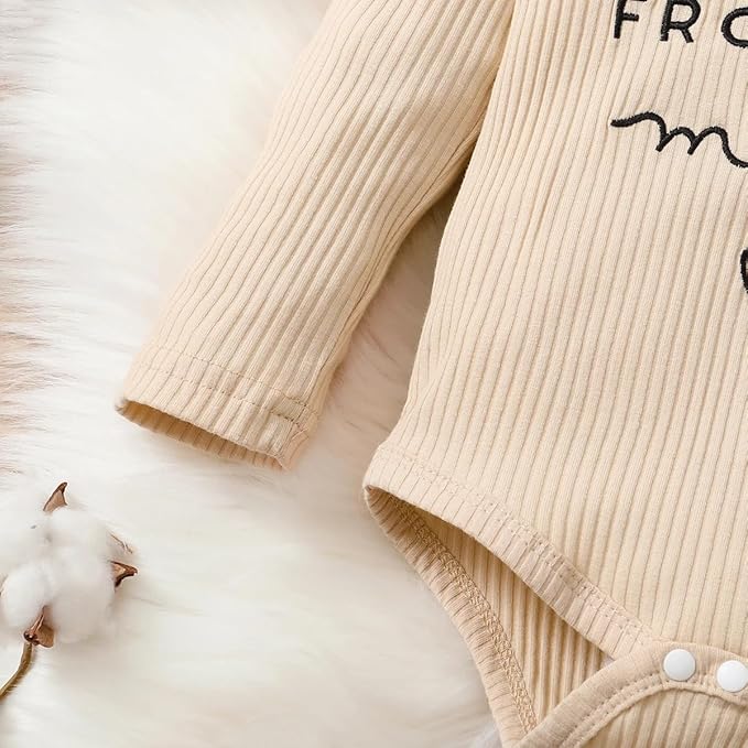 Newborn Baby Girl Clothes, Infant Girl Outfits Long Sleeve Ruffle Romper + Floral Pants + Headband Set