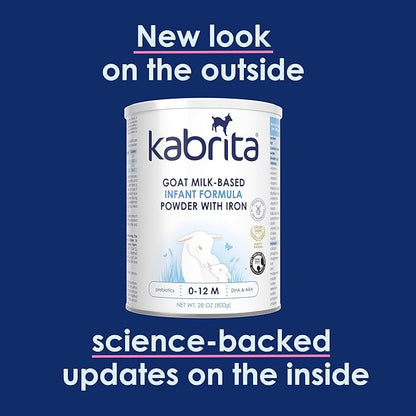 Kabrita Goat Milk-Based Infant Formula Powder with Iron, DHA, ARA & Prebiotics, for Infants 0–12 Months, Non-GMO, 28 oz (Pack of 2)