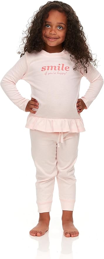 Cudlie 5-Pack Infant/Toddler Girl Long Sleeve Shirt - Basic Baby Tees, Blouses, Tops - Solid Print & Ruffled Tshirts