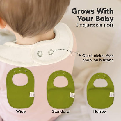 8-Pack Organic Baby Bibs for Boys, Girls - Soft Cotton Drooling and Teething Bibs for Baby Girl & Boy, Extra Absorbent, Easy to Clean & Put On for Toddler, Newborn, Infant 0-24 Months (Sahara)