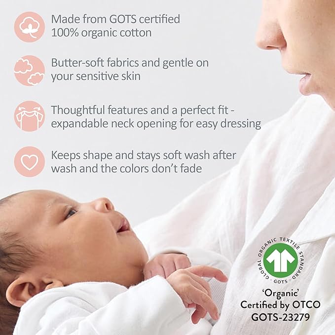 unisex-baby Blake 10-pack Long Sleeve Bodysuits 100% Organic Cotton Baby Boy & Girls