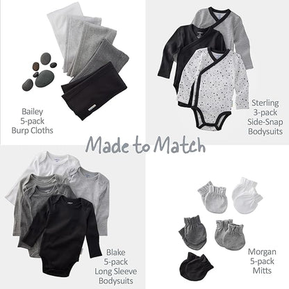 Blake 5-Pack Long Sleeve Bodysuits 100% Organic Cotton Baby Boys & Girls