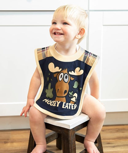 LazyOne Animal-Print Baby Bibs, Infant Bibs, Cute Baby Shower Gifts, One Size, Pack of 2