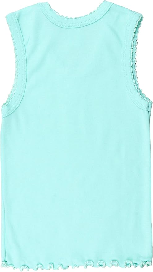 ToBeInStyle Girl's 4 Pack Ruffle Hem Cotton Tank Tops