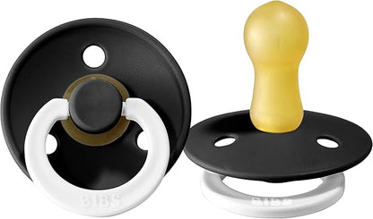 Bibs Colour Pacifier 2-Pack | BPA Free Soother, Round Nipple. Natural Rubber Latex,