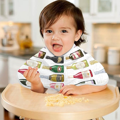vvfelixl Wine Champagne Bottles Burp Cloths for Baby Boy Girls Baby Washcloths Burp Rags 1 Pack