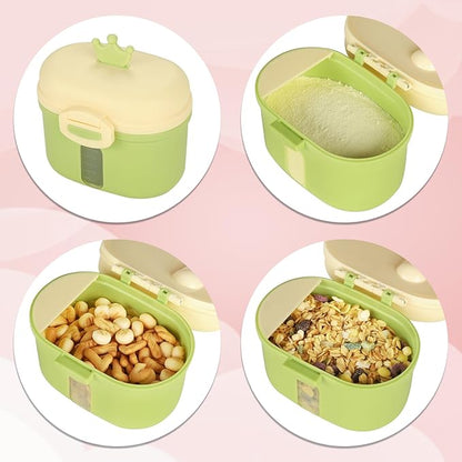 Accmor Baby Formula Dispense On The Go, Portable Milk Powder Formula Dispenser with Scoop,Formula Containers for Travel Hold 8.5oz/240g Formula,Green