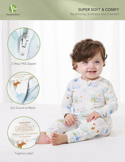 Baby Zippered Rompers Newborn Pajamas Sleepers Long Sleeve Jumpsuits Infant Zipper Romper-Viscose from Bamboo