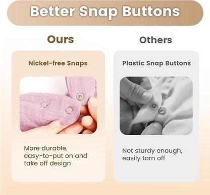 Oiomniv Muslin Baby Bibs, 6-Pack Bandana Drool Bibs Soft Cotton Adjustable Unisex Newborn, Toddler for Drooling Teething