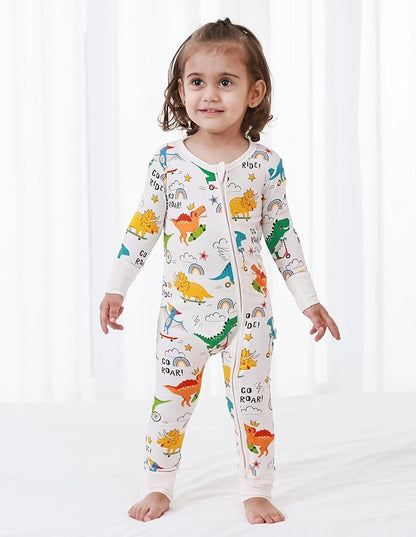 Baby Zippered Rompers Newborn Pajamas Sleepers Long Sleeve Jumpsuits Infant Zipper Romper-Viscose from Bamboo