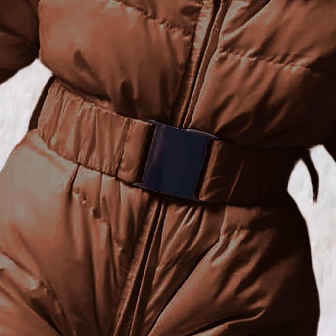 Baby Snowsuit Newborn Winter Heavyweight Water-Resistant Thickened Warm Ski Jacket Cozy Outdoor Hooded One Piece Suit