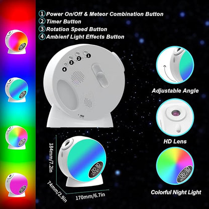 Galaxy Projector,Flevo Star Projector,Bedroom Night Light for Kids and Timer,Home Planetarium with Remote Control,13 Film Discs 4K HD,for Kids Bedroom Ceiling Home Living Room Decor Birthday Gifts