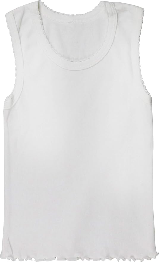 ToBeInStyle Girl's 4 Pack Ruffle Hem Cotton Tank Tops