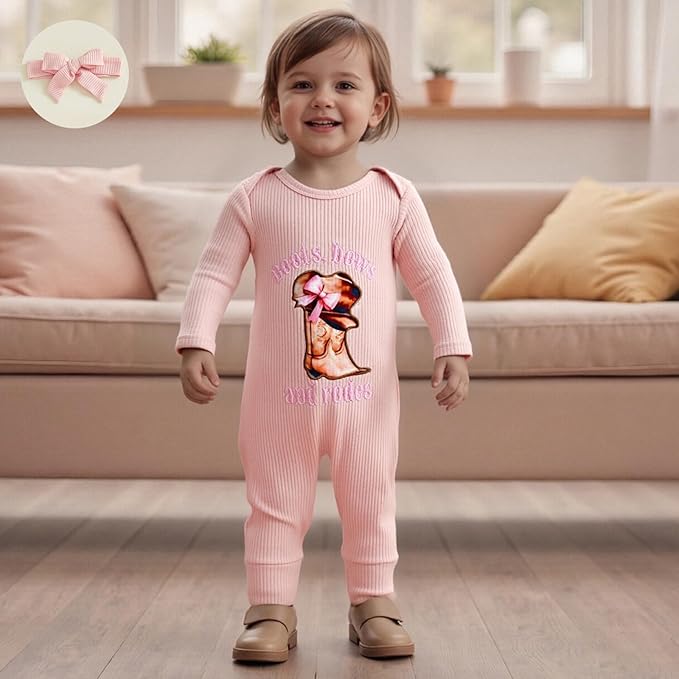 allshope Infant Baby Girl Fall Outfit Romper Ribbed Embroidery Onesie Jumpsuit Long Sleeve Bodysuit Cute Newborn Clothes