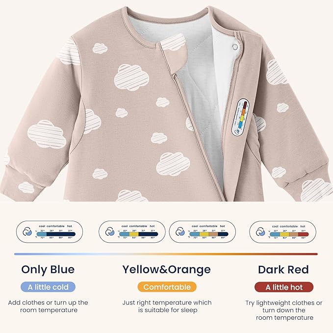 kaiya baby Unisex Sleeping Bag for Babies and Toddlers 2.5 Tog Sleep Sack, Long Sleeve Sleep Sack, Wearable Blanket Baby