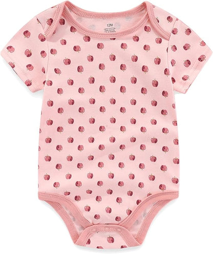 Unisex Baby Cotton Bodysuits 4-pack Short Sleeve Newborn Clothes