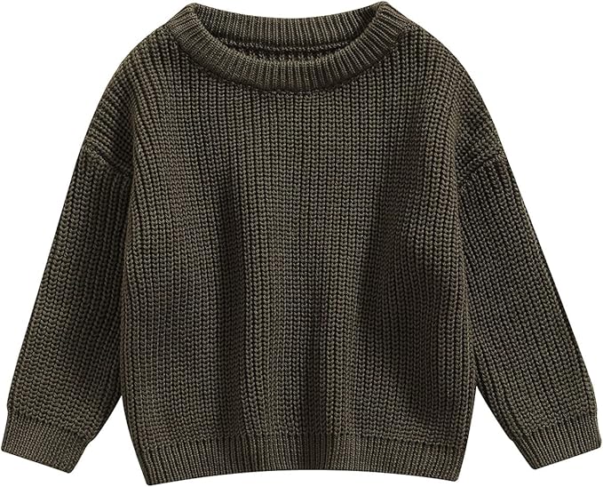 Newborn Baby Boy Girl Knit Sweater Long Sleeve Solid Winter Warm Sweatshirt Top Outfit Infant Toddler Fall Clothes