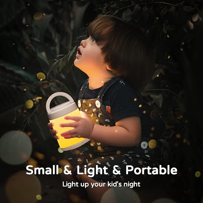 One Fire Night Light for Kids Night Light,10 Colors+8 Dimmable Baby Night Lights for Nursery Lamp,Portable+Remote+Touch Nightlight for Kids Room,1800mAh Tap Light Rechargeable Night Light Cream White