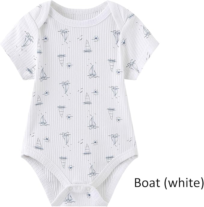 Baby Bodysuit and Pant Set Summer Ribbed Mix Match Infant Boy Girl Clothes Outfits