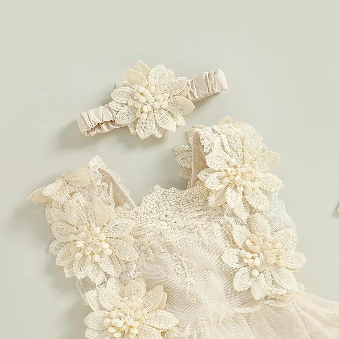 Sasaerucure Infant Baby Girl Summer Outfits Sleeveless Dress Romper Lace Tutu Onesie One Piece Ruffle Bodysuit