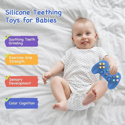 1 Pack Silicone Teethers for Babies 6-12 Months, Teething Toys for Babies 0-6 Months, Remote Teether for Baby, Sensory Toys for Babies,Toddler Infant Girl Boy Gifts