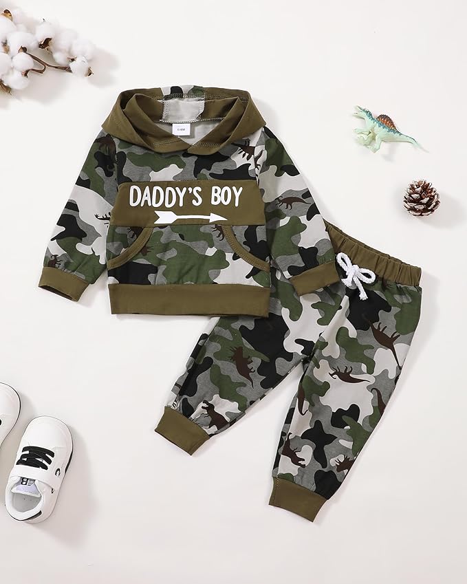 Toddler Baby Boy Clothes Infant Newborn Boy Outfit Long Sleeve Hoodie Sweatshirt Pants Fall Winter Clothes Set